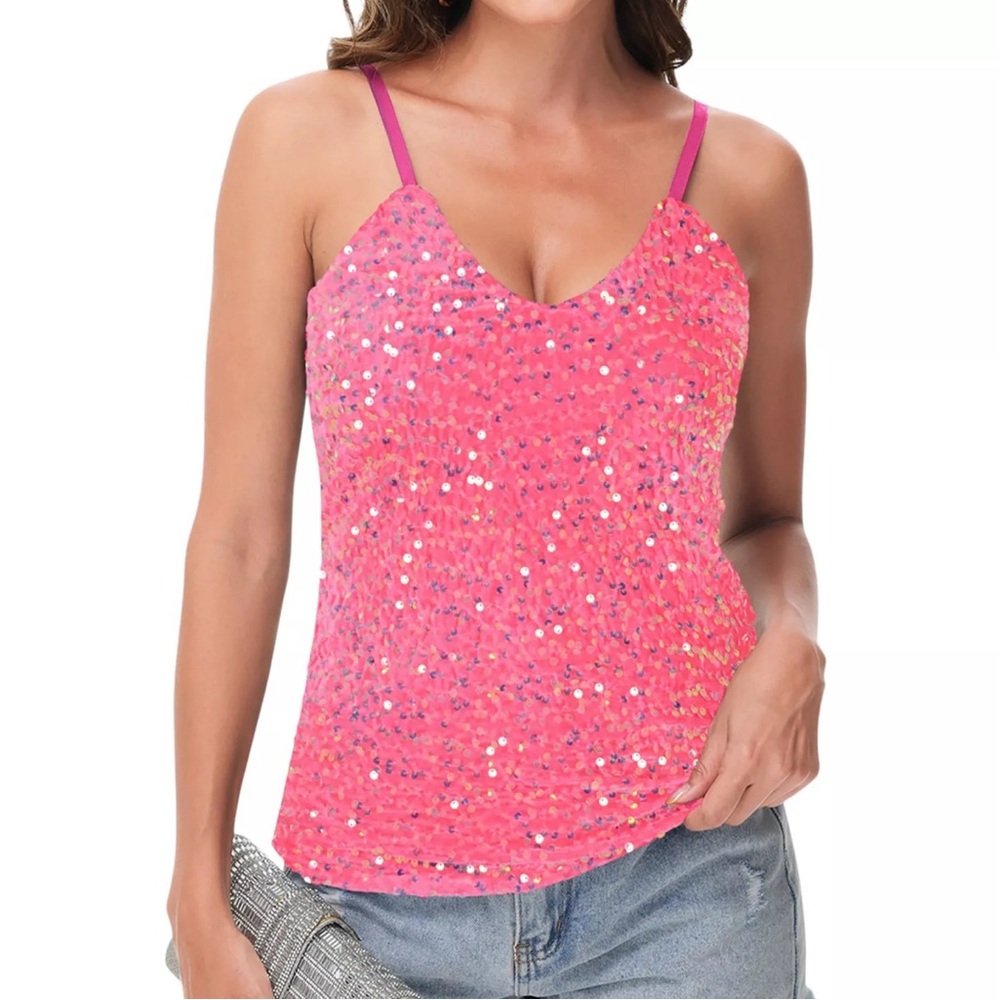 Pink Sequin Women's Top